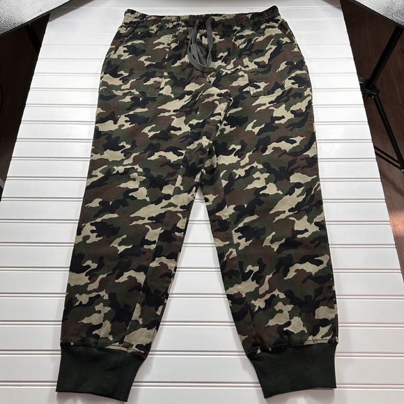 Kut from the Kloth Pants - KUT from the Kloth Camo Utility Jogger Pants Womens L Green Woodland Drawstring